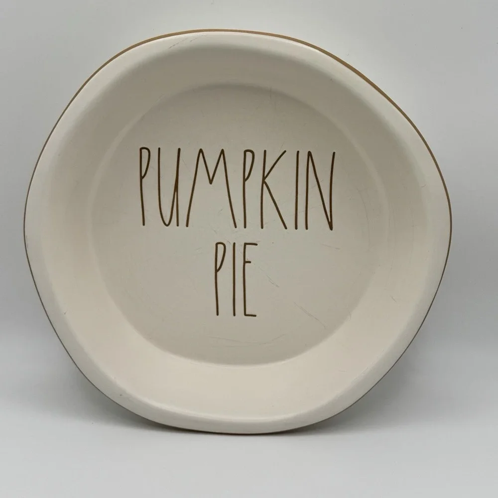 Rae Dunn PUMPKIN‎ PIE Baking Dish Ceramic Farmhouse Kitchen Serveware